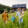 Familie auf Wiese vor ESG Haus